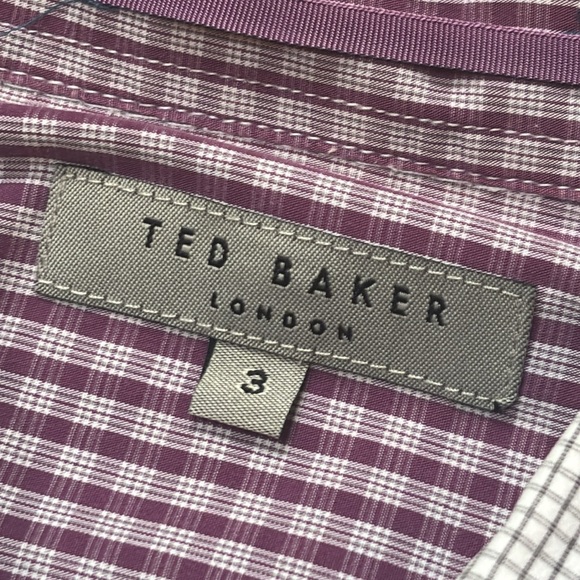 Ted Baker Dress Shirt Cuff Trims White Black Grid - Picture 3 of 8